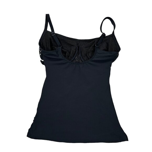 Gottex Profile NWT Black Ruffle Tankini Top Size 32D - Picture 3 of 9